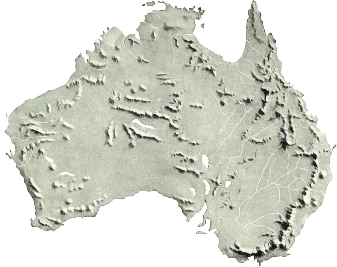 Australia relief map 2 png transparent