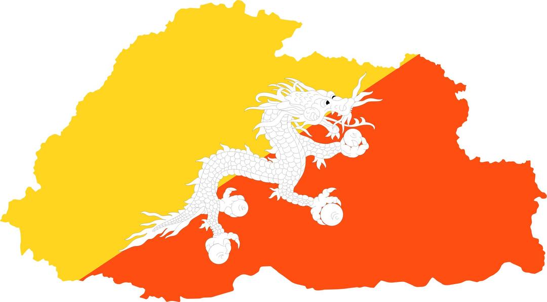 Bhutan Map Flag png transparent
