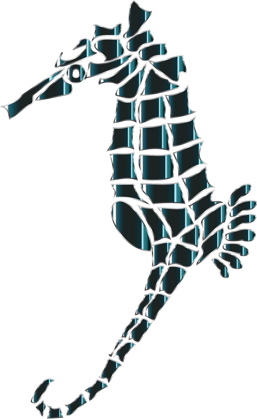 Bioluminescent Stylized Seahorse Silhouette No Background png transparent