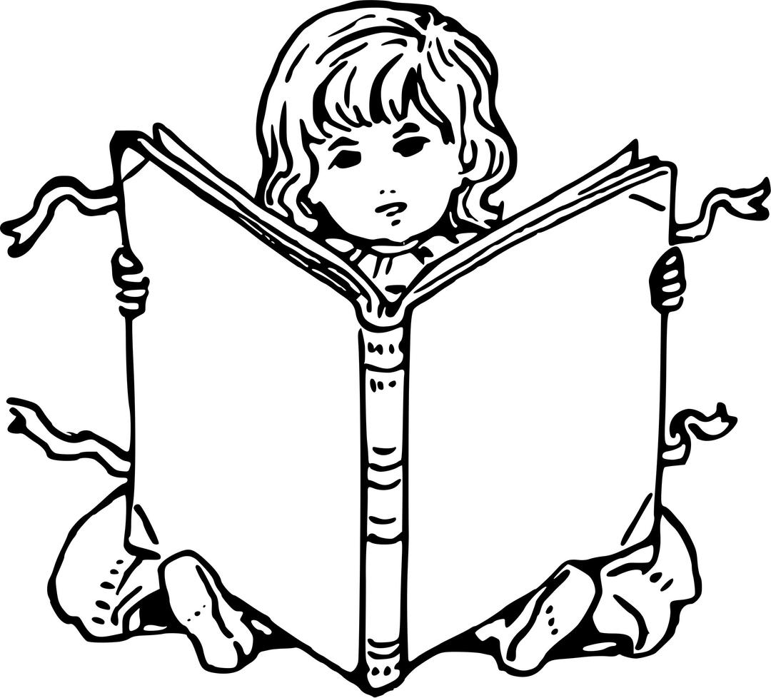 Child with book 2 png transparent