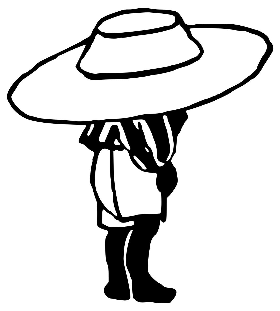 Child with large hat png transparent