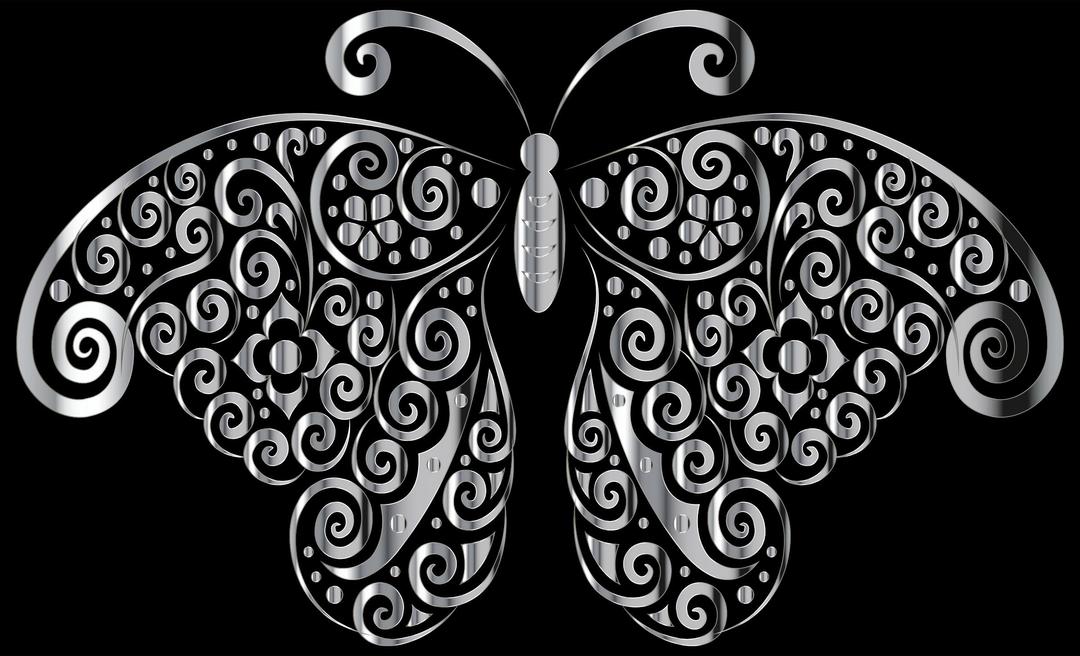 Floral Butterfly Silhouette png transparent