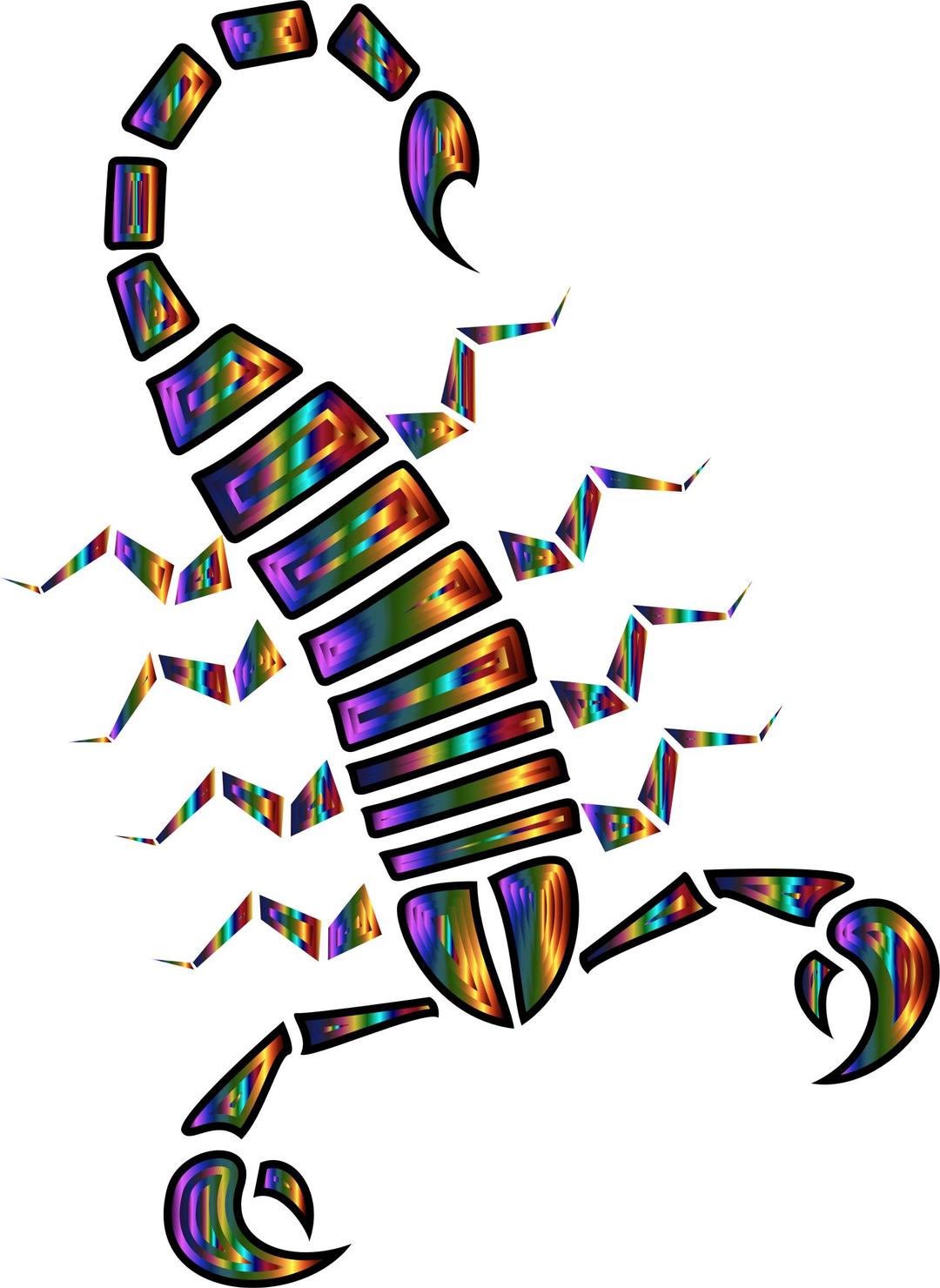 Colorful Abstract Tribal Scorpion 6 png transparent