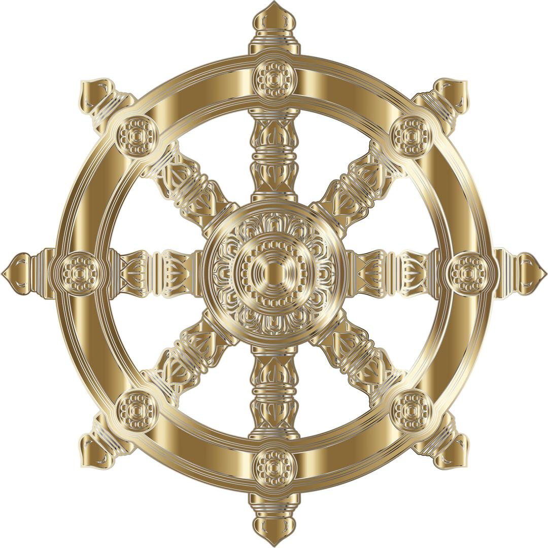 Copper Ornate Dharma Wheel Variation 2 png transparent