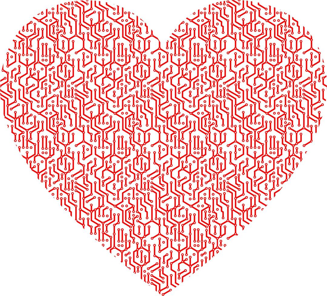 Electronic Heart Red png transparent