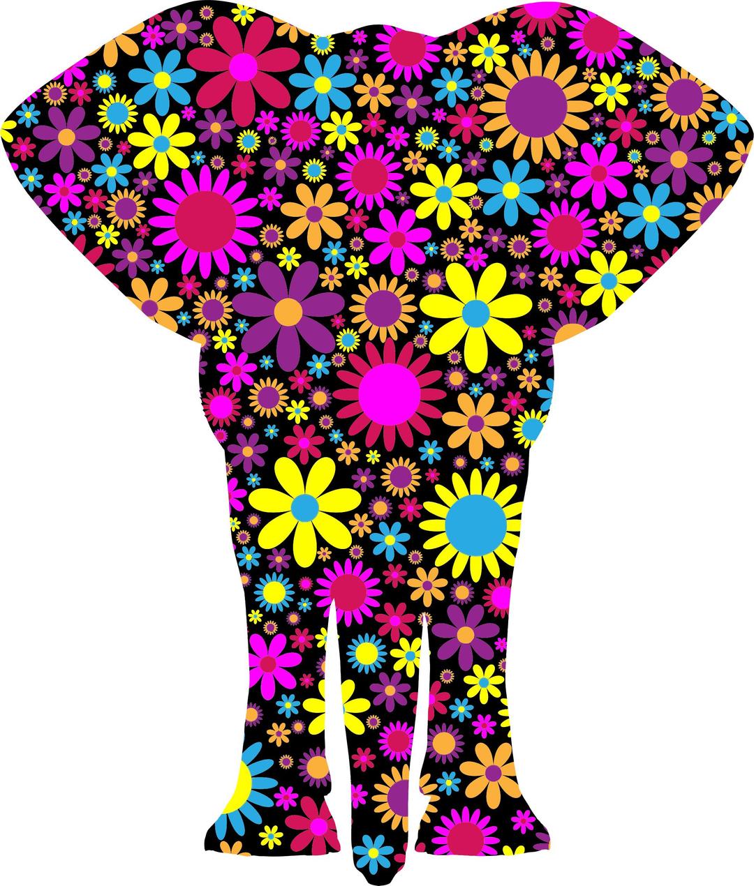 Floralific Pattern Elephant Silhouette png transparent
