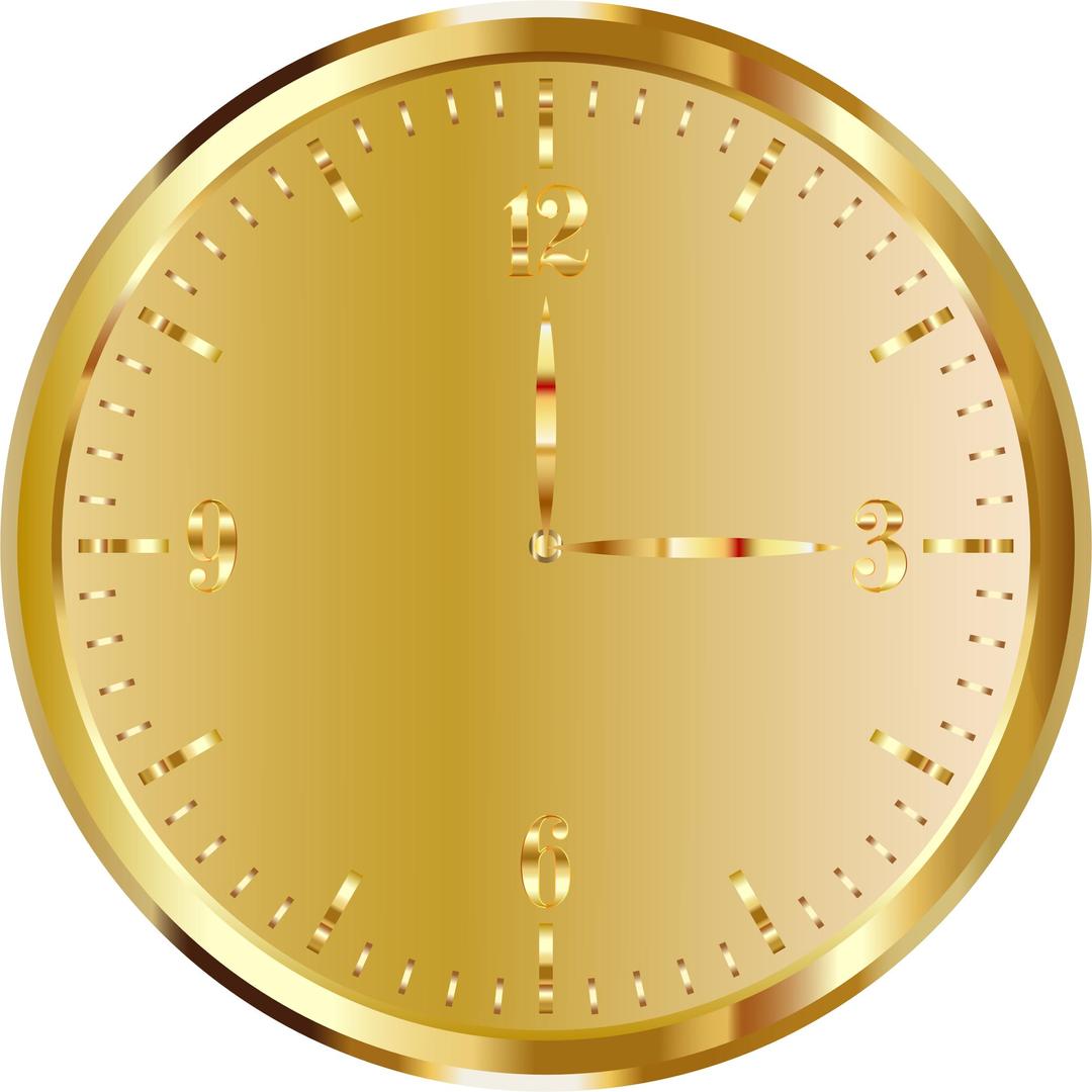 Gold clock png transparent