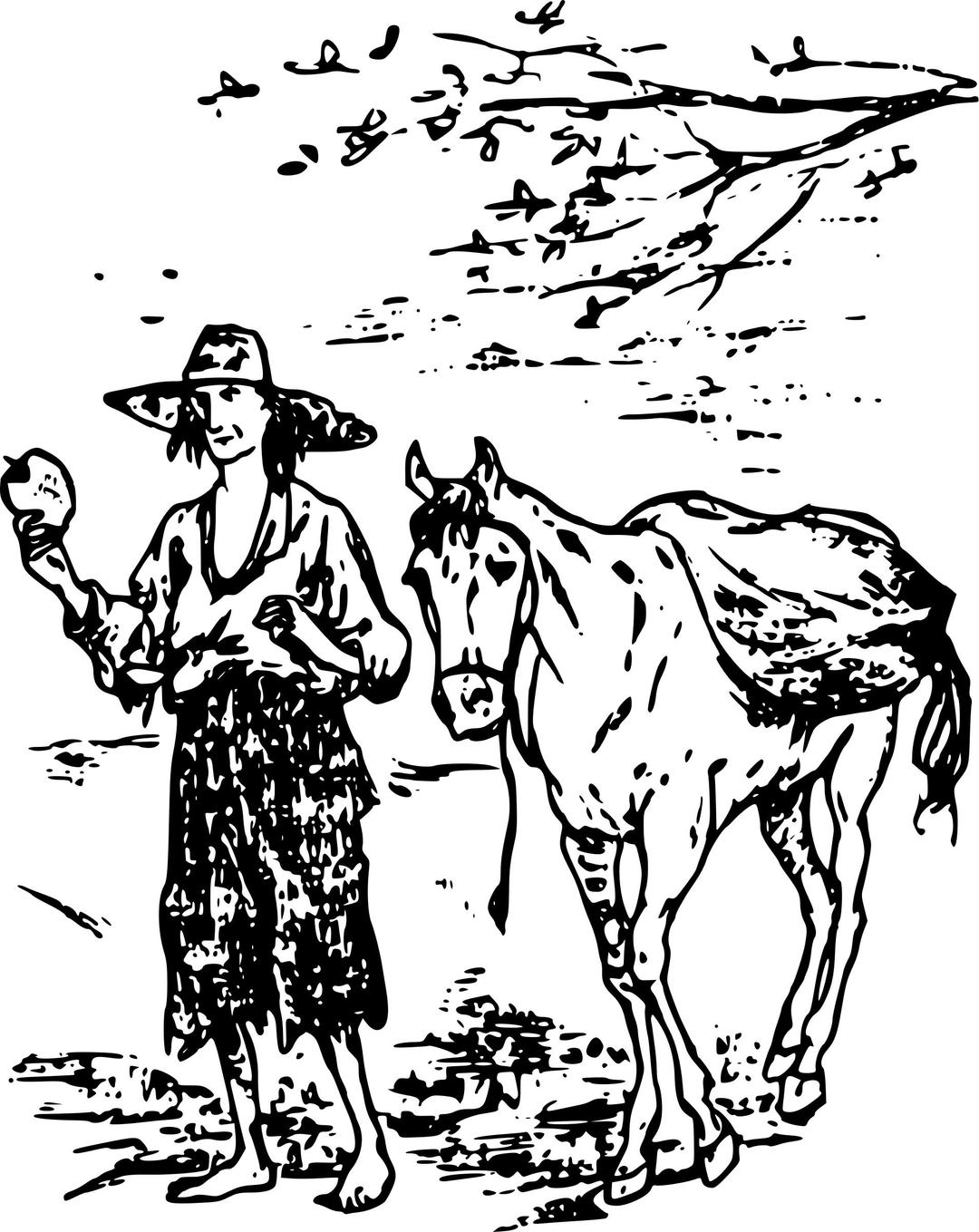 Johnny Appleseed and Horse png transparent