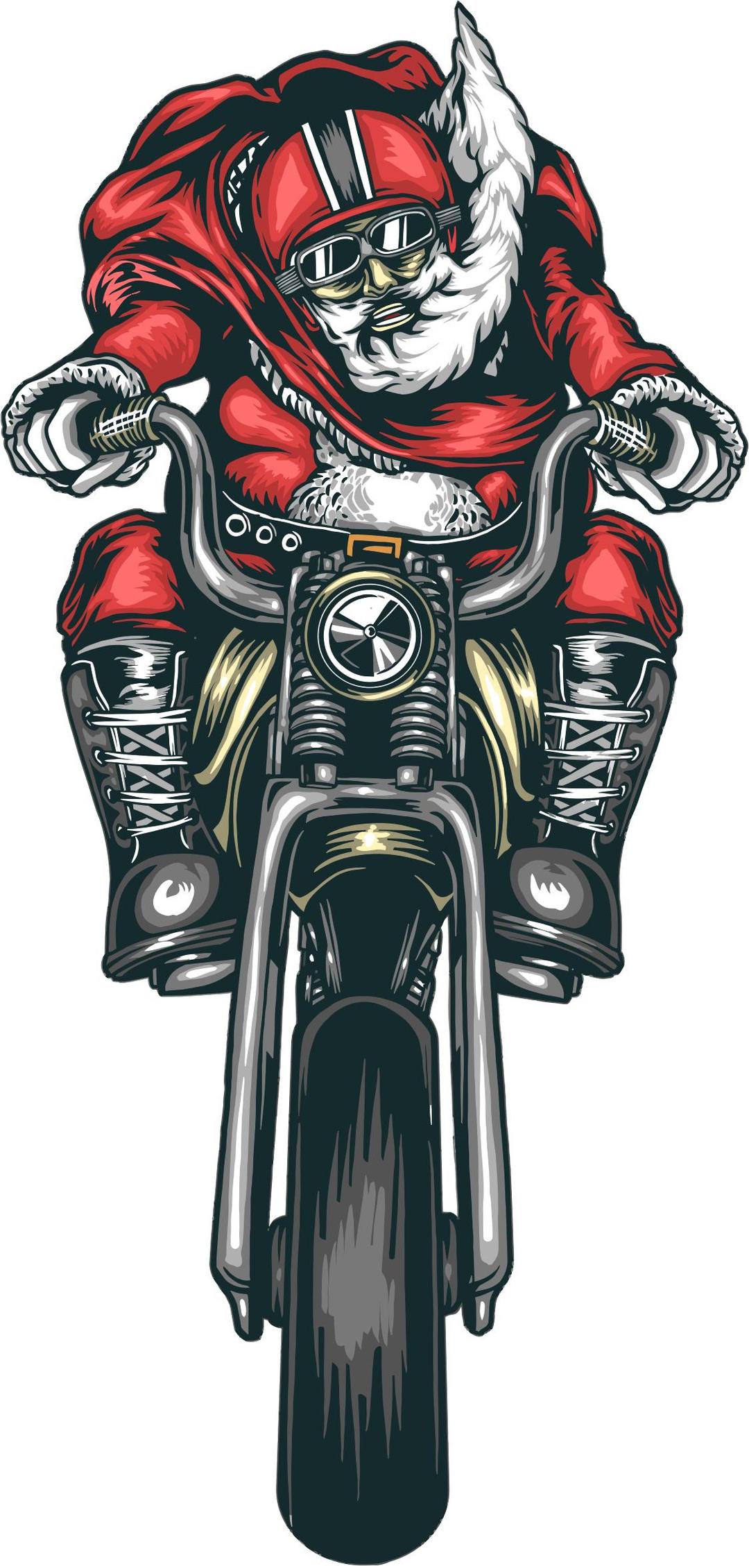 Motorcycle Santa Straightened png transparent