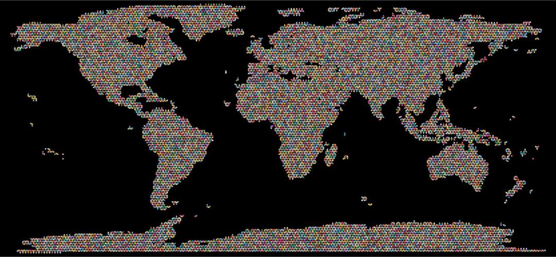 Prismatic World Map Triangularized Mosaic 2 png transparent