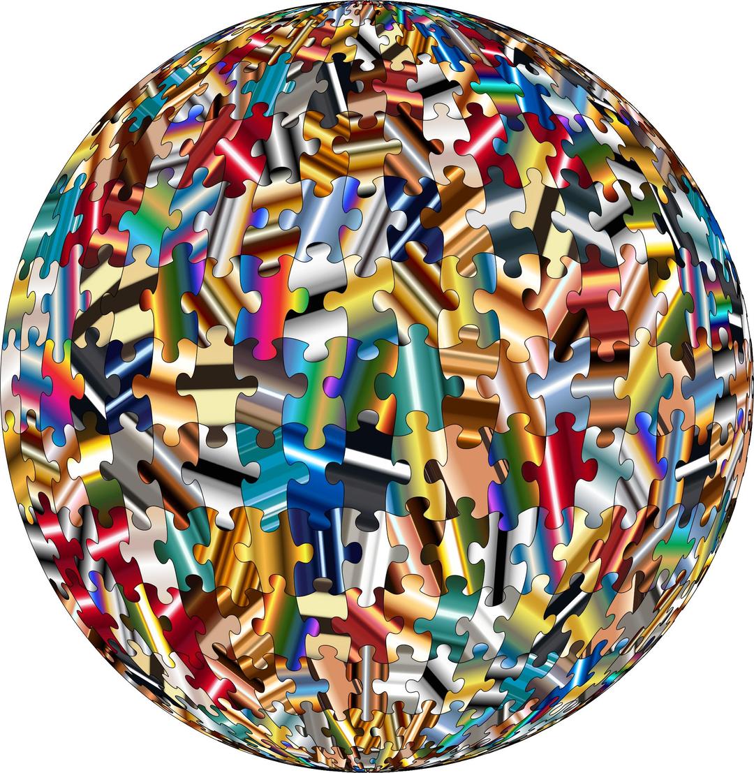 Psychedelic Jigsaw Puzzle Pieces Sphere png transparent