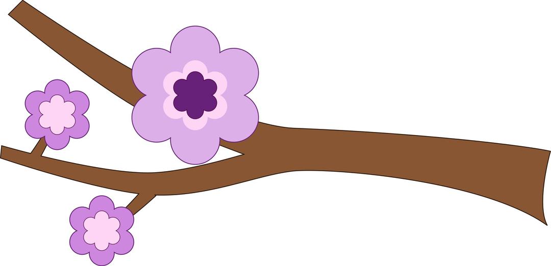 Purple Flower Longer branch png transparent