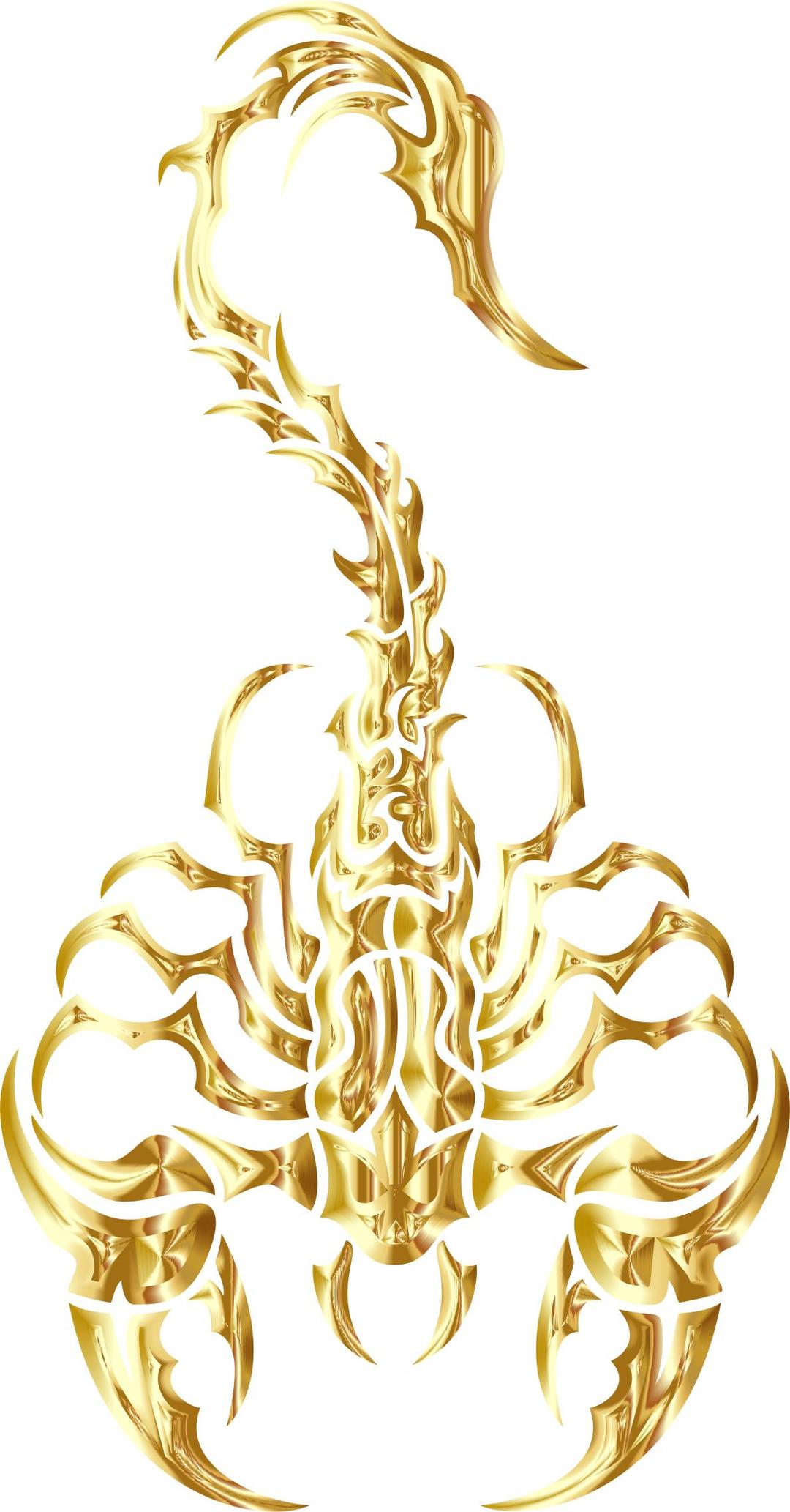 Sleek Tribal Scorpion Gold png transparent