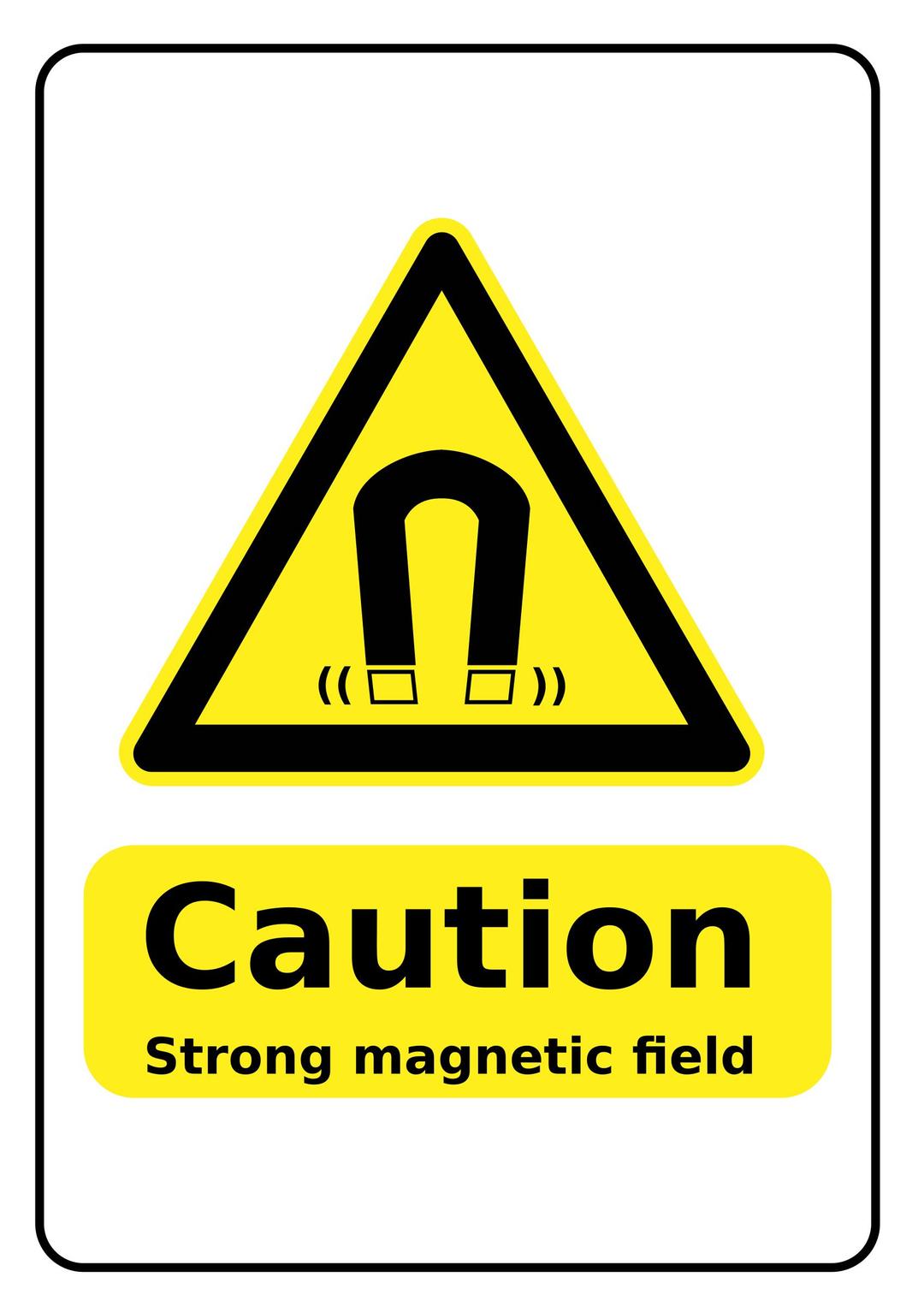 Strong Magnets Warning Sign png transparent