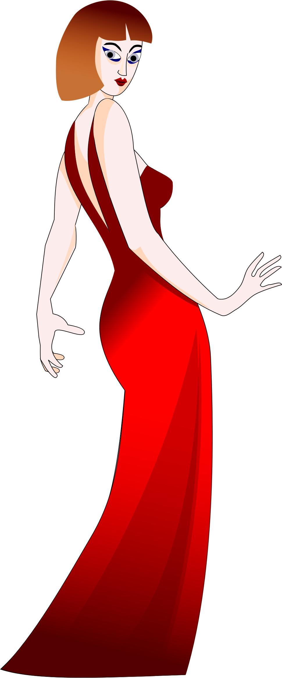 Woman In Red Dress png transparent