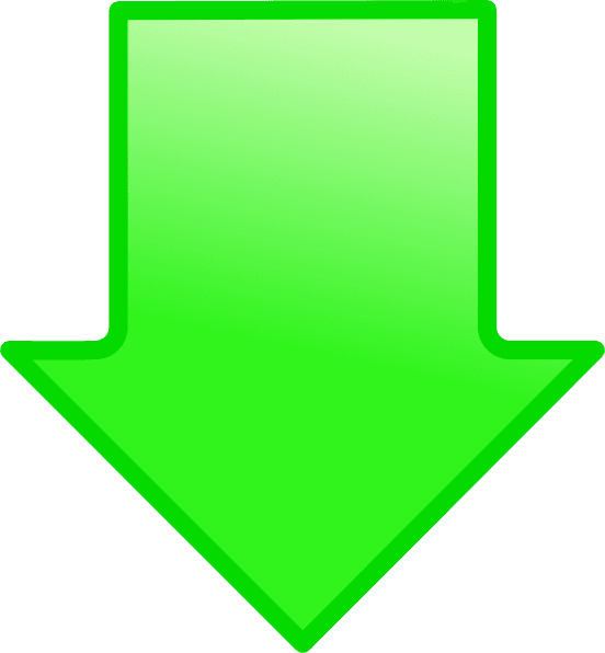 Arrow down point green icons png preview