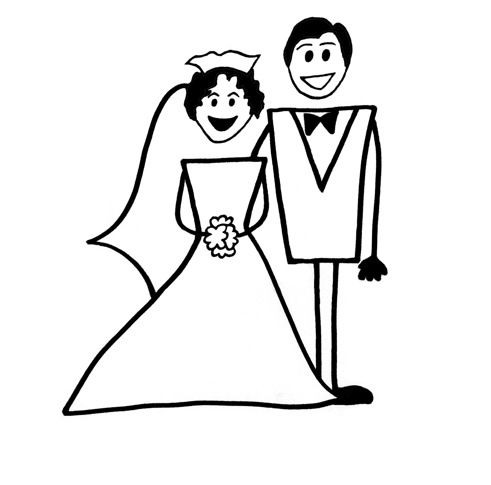 Bride Groom Cartoon Drawing icons png preview