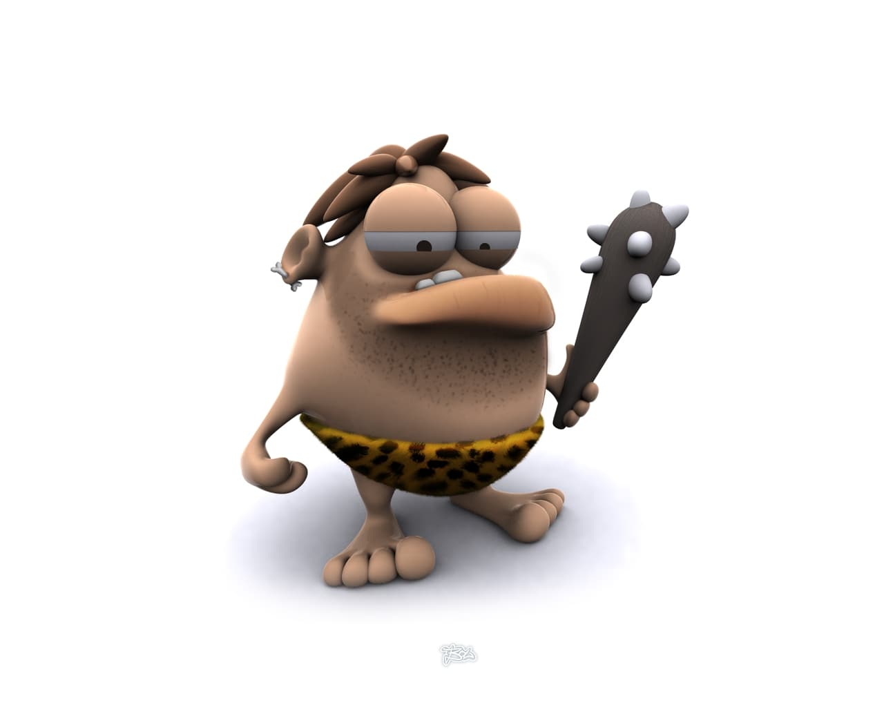 Cartoon 3D Caveman knife icons png preview