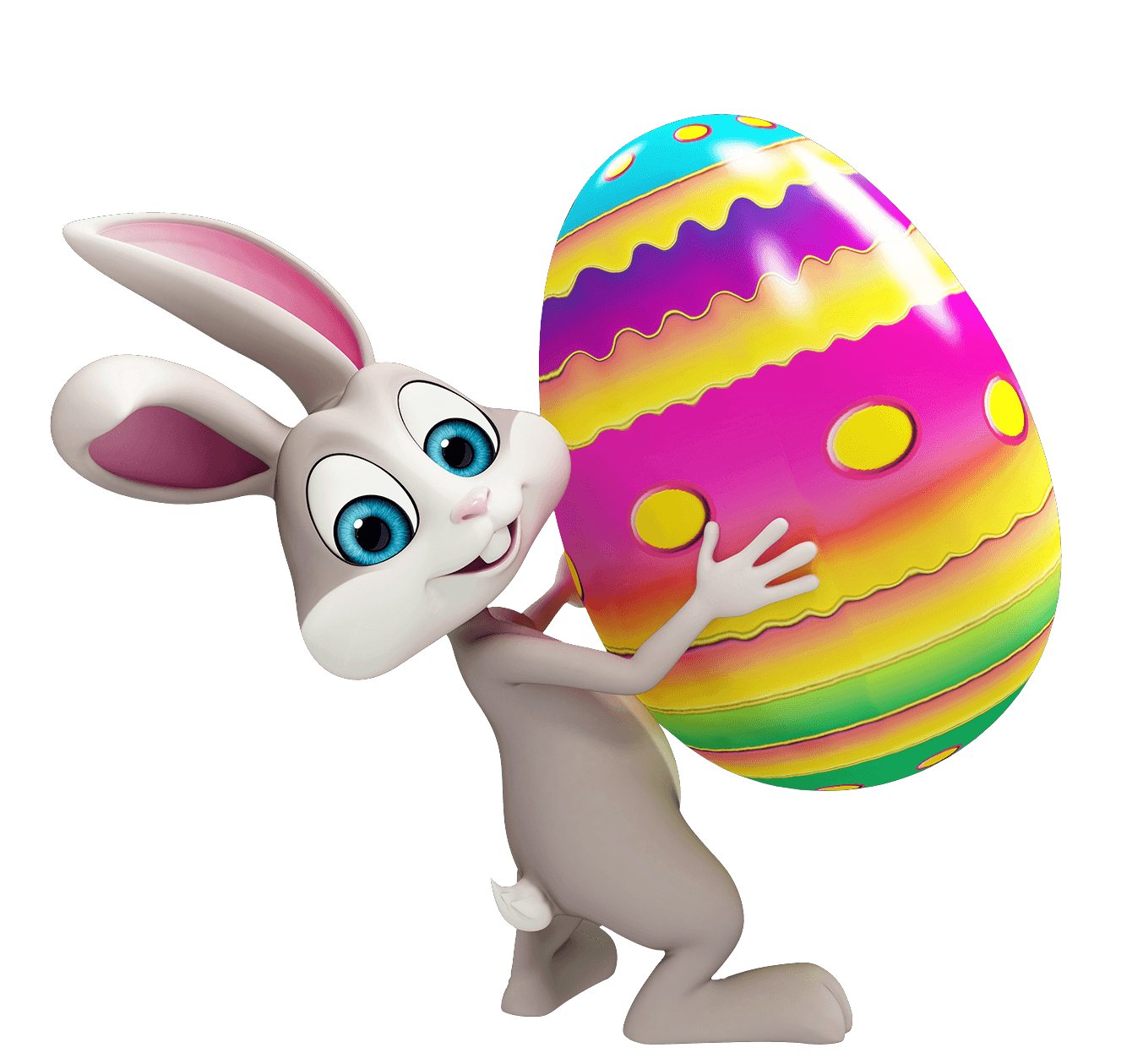 Cartoon Bunny Holding Giant Easter Egg icons png preview