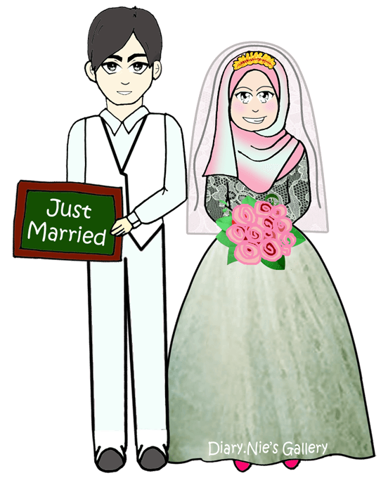 Cartoon Muslim Wedding Couple icons png preview