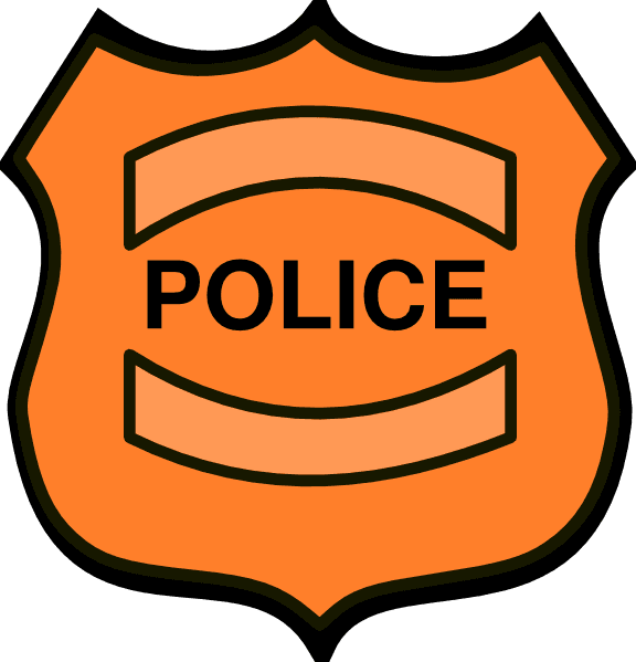 Cartoon police badge orange icons png preview