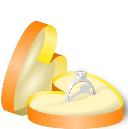 Cartoon Wedding Rings Box clip art icons png preview