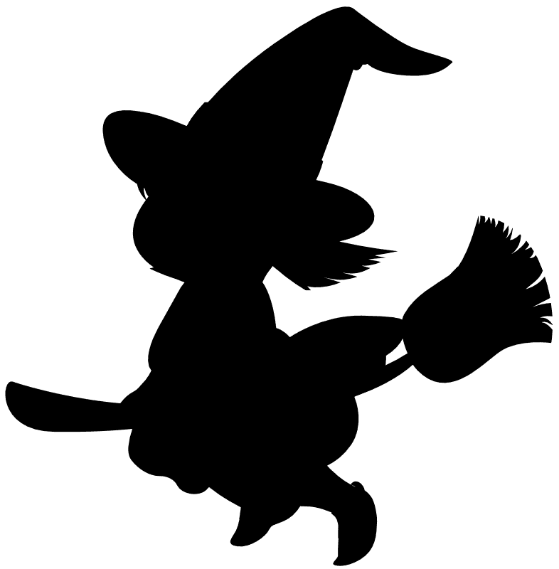 Cartoon Witch Black Silhouette icons png preview