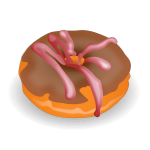 Chocolate Donut w Pink Icing Icon icons png preview