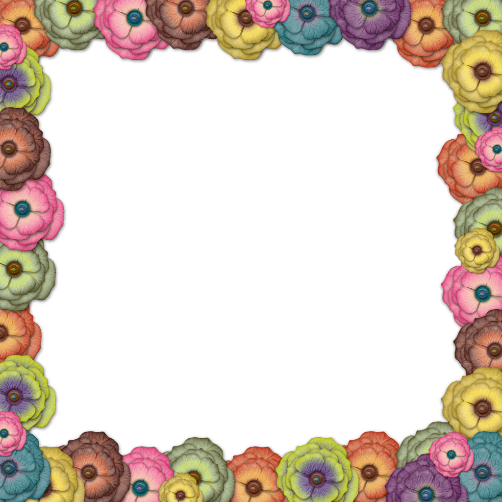 Colorful frame floral background icons png preview