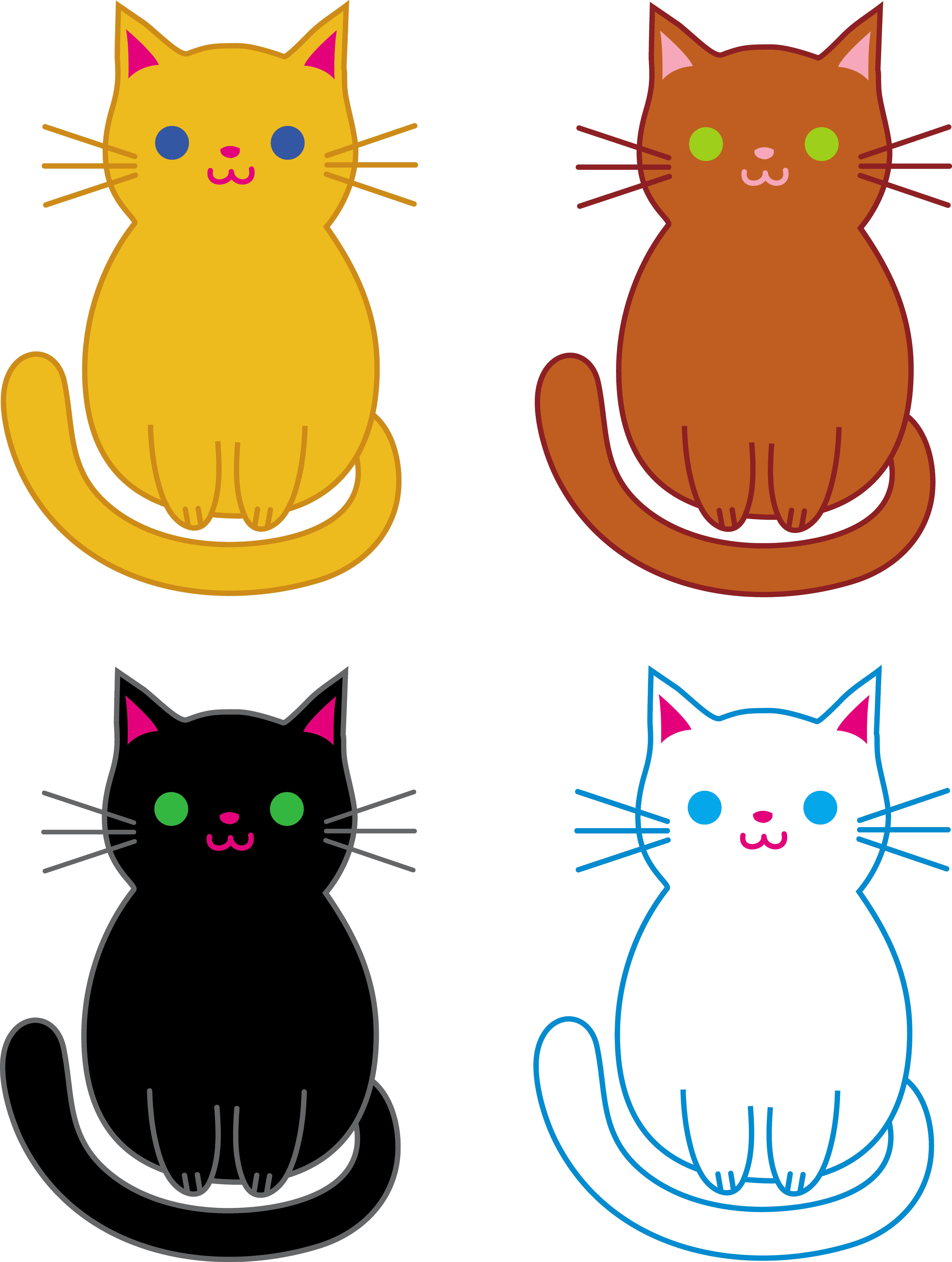 Colorful Sitting Cats Background icons png preview