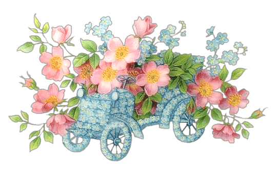 Floral Blue Car icons png preview