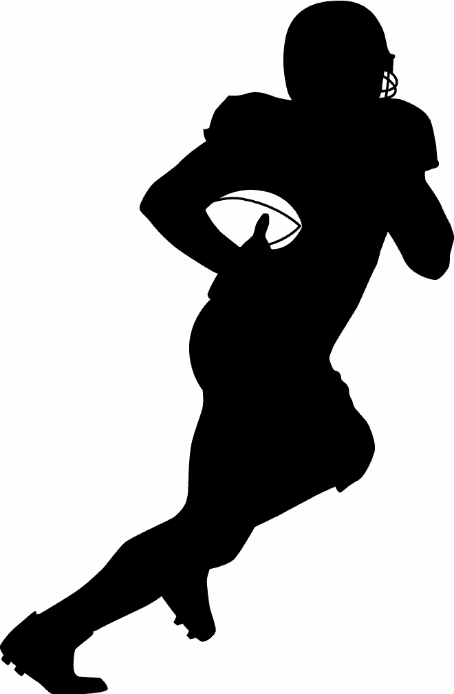 Football player running silhouette icons png preview