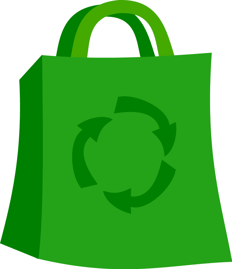 Green recycling bag icons png preview