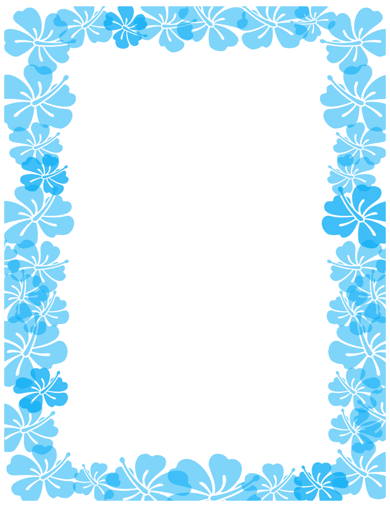 Hibiscus Blue Flower Frame clip art icons png preview