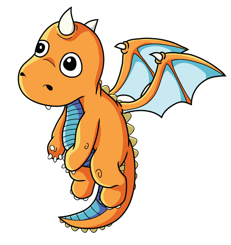 Orange Baby Dragon Cartoon icons png preview