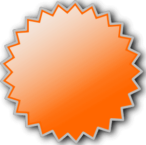 Orange sunburst badge icons png preview