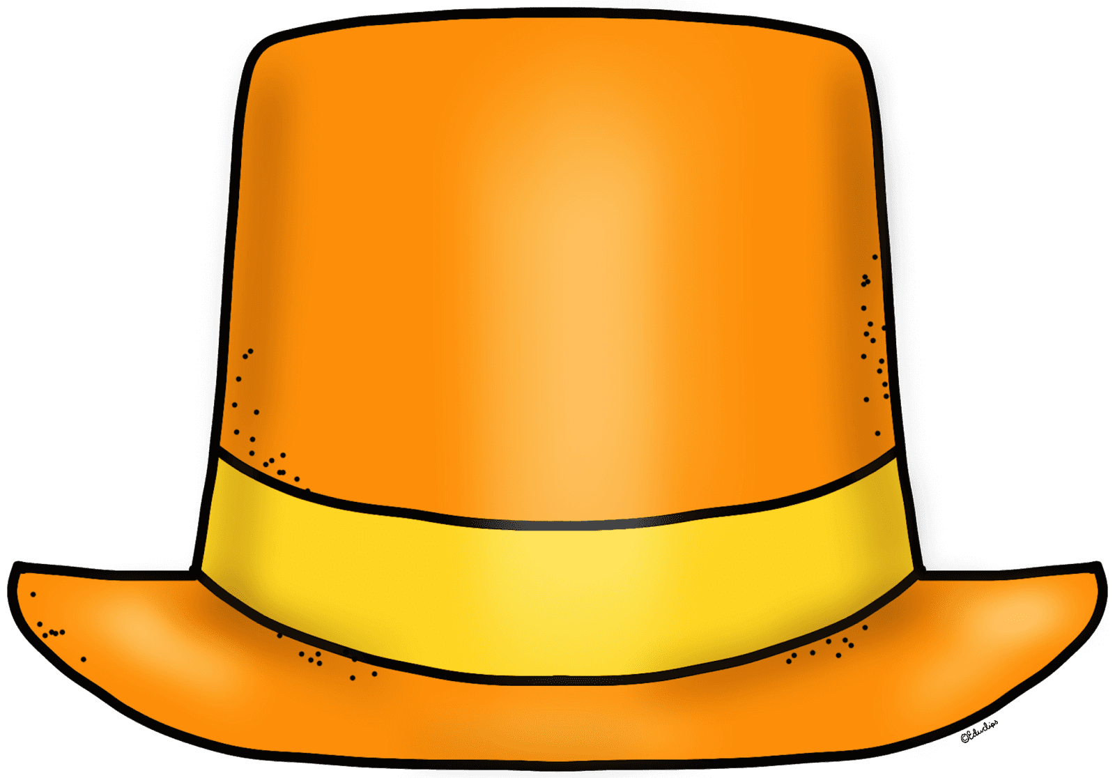 Orange Top Hat Clipart icons png preview