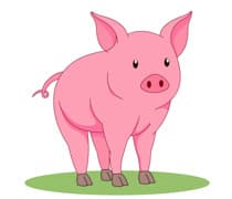 Pink Pig animal clip art icons png preview