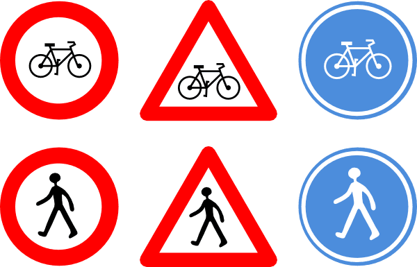 Road Sign People and Bicycle icons png preview