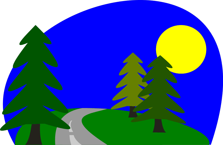 Road Tree Full Moon Background clip art icons png preview