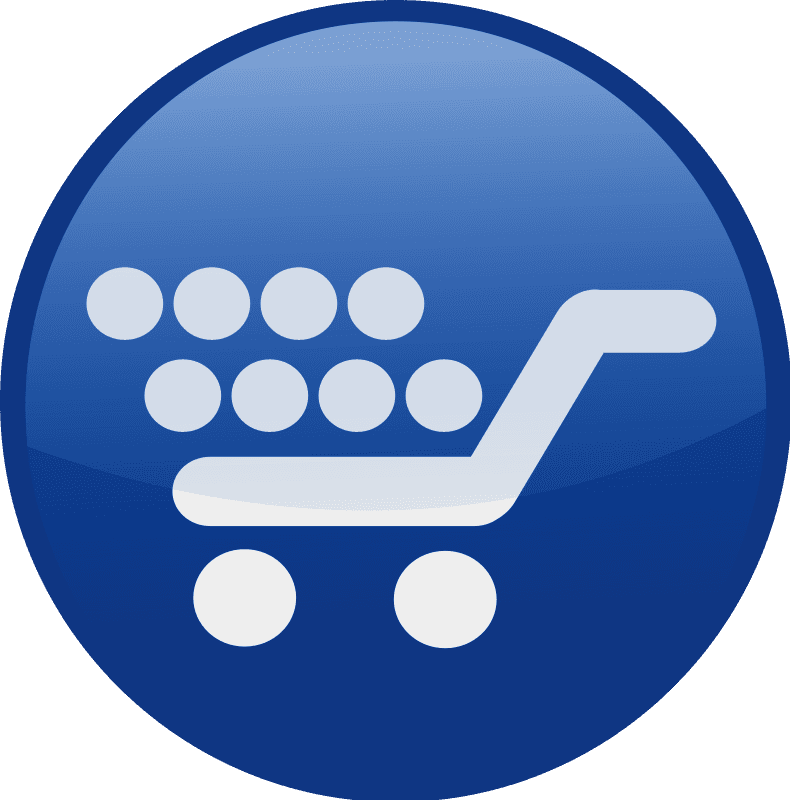 Shopping Card Blue Button Sign icons png preview