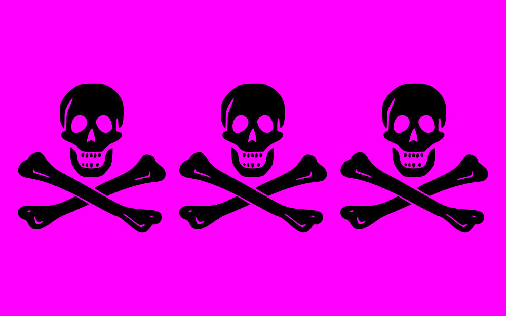 Skulls and Bones Pink Flag icons png preview