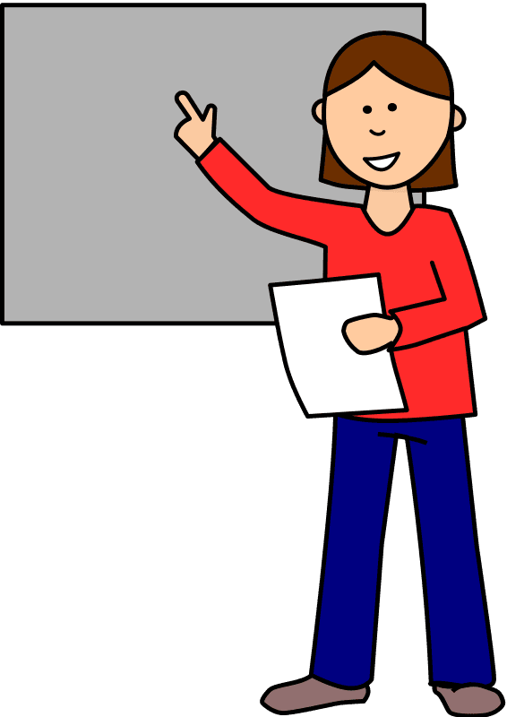 Teacher Presenting lesson board clip art icons png preview