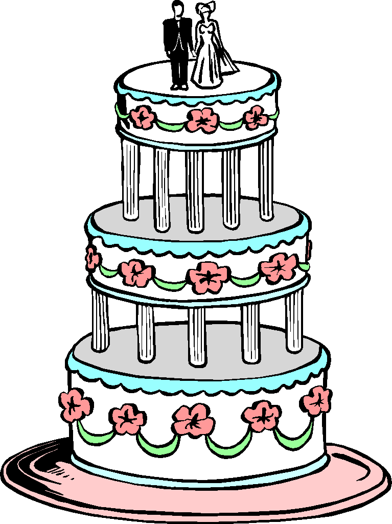 Three tier wedding cake drawing icons png preview