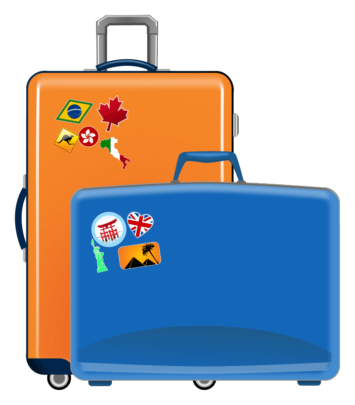 Travel suitcases icons png preview