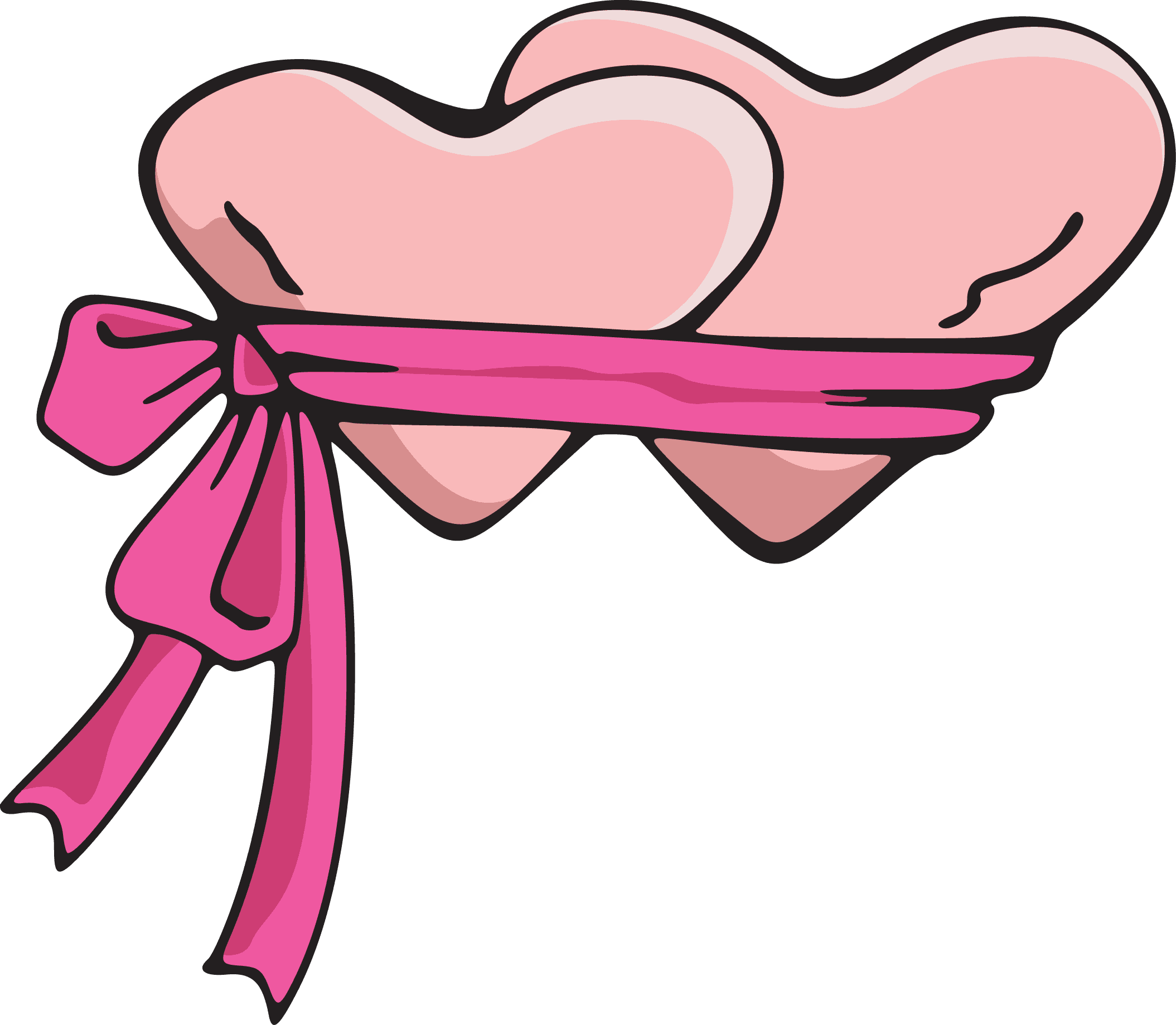 Two pink heart ribbon icons png preview