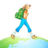 Walking Traveller Girl Clip Art icons png preview