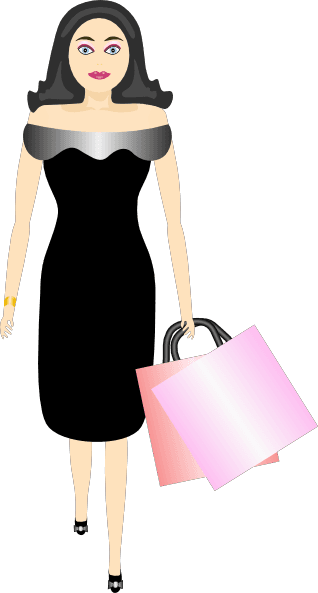 Woman holding shopping bags icons png preview