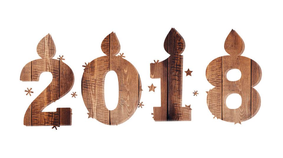 2018 Wood Happy New Year png transparent