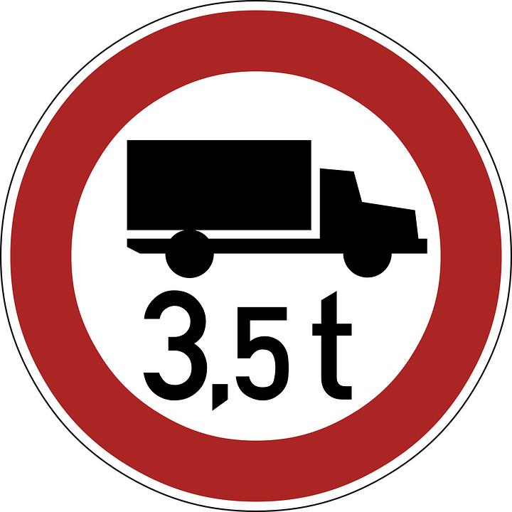 3.5T Restriction Truck Road Sign png transparent